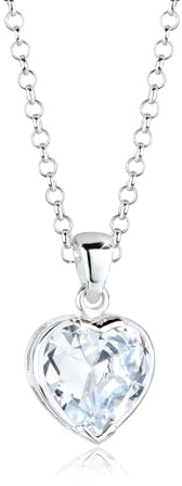 Elli Halskette Damen Herz Anhänger Liebe Symbol edel mit Zirkonia Kristall | 925 Sterling Silber