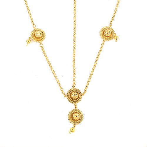 Äthiopische Haarkette, 24 Karat Echtvergoldet, Schmuck, Haarschmuck für Frauen, Messing, Kein Stein