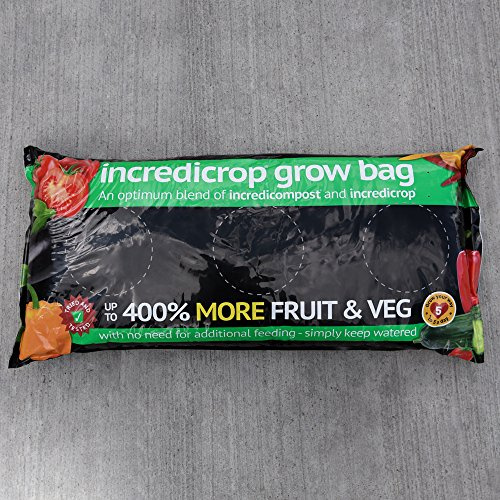 Thompson & Morgan Grow Bag Multi-Purpose Slow Releasing Plant Fertiliser & Compost Mix for Healthy Flowers, Fruit & Vegetables, 1 x Incredicrop® Growbag with an added 100g Incredicrop® Pack