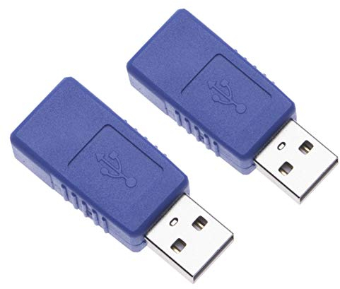 Keple 2 Pezzi Adattatore Maschio-Femmina da USB 2.0 USB A Plug Gender Changer Connettore Accoppiatore Convertitore di Estensione Corto per Computer, Laptop, Stampanti, Dischi Rigidi (2 Pack)