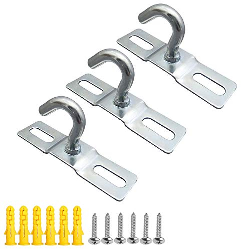 MZMing [3 Pack Ceiling Hook 68mm Ceiling Light Base Plate Chandelier Hook Screws Mount Heavy Duty Iron Galvanized Pendant Fitting for European Lamps Ceiling Fans Flower Basket Decoration Holder