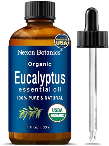 Organic Eucalyptus Essential Oil 30 ml - Pure, Natural Oil for Aromatherapy, Diffusers, DIY, Candle and Soap Making Scent - Nexon Botanics