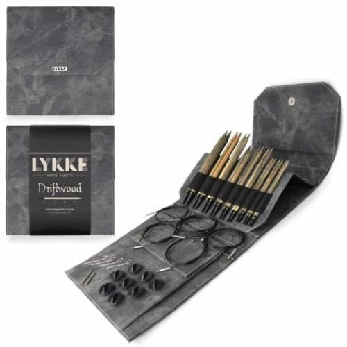 Lykke Driftwood Set mit austauschbaren Rundstricknadeln mit extra Langen Nadeln