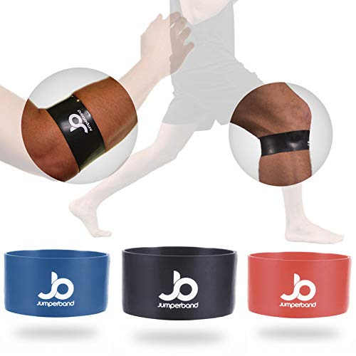 Jumperband classic Patella und Tennisarm Bandage (Knie/Arm) für Herren und Frauen (Sport, Fitness, Alltag) Lindert Schmerzen + Perfekte Passform + Überall Einsetzbar + Kein Verrutschen (M, blau)