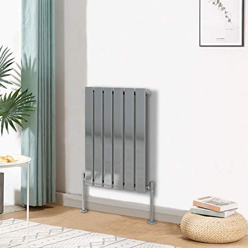 Blümme Modern Radiator Horizontal Single Flat Panel Design Bathroom Heater Central Heating Radiators 600 x 408mm Chrome