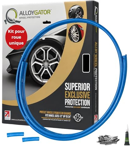 AlloyGator Single Replacement Profile (Sky Blue) | Only for 1 Wheel | Fits Up to 24 Wheels | Protects Against Kerb Rash | Adhesive Free Car Exterior Accessory