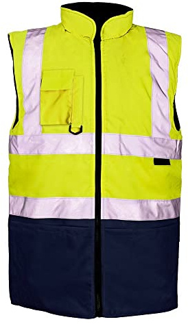 Stormway Mens Hi Vis Visibility Reversible Reflective Bodywarmer Fleece Lined Safety Workwear Gilet Vest
