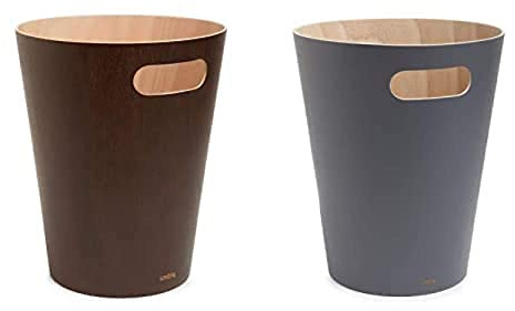 Umbra Woodrow 2 Gallon Modern Wooden Trash Can, Wastebasket, Garbage Can, Espresso Bundle Woodrow 2 Gallon Modern Wooden Trash Can, Wastebasket, Garbage Can, Natural/Charcoal
