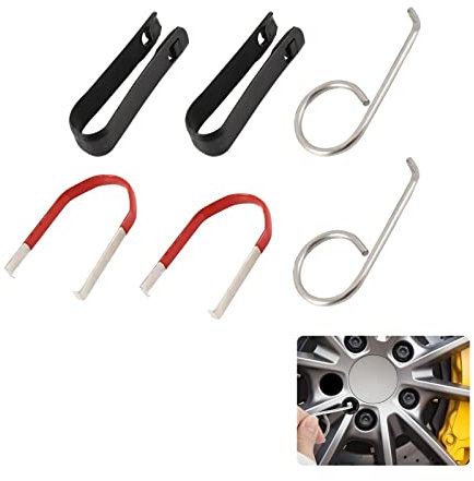 Bansusu Universal 6-Piece Wheel Bolt Cap Cover Remover Tool Set, Lug Nut Cover Puller, Durable ABS and Alloy Metal for Cars, Locking Wheel Nut Removal Tool