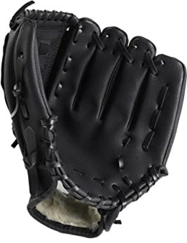 Toddmomy Baseballhandschuh Für Softball Und Baseball Linker Handschuh Gepolsterte Handfläche Verstellbarer Riemen PVC-Material Schwarz
