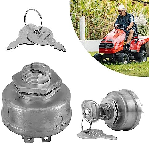 Nizirioo 12v Interruttore di Avviamento del Motore del Trattore con Blocco di Accensione Universale 5 Pin con 2 Chiavi, Interruttore di Avviamento di Accensione per Trattore Tosaerba