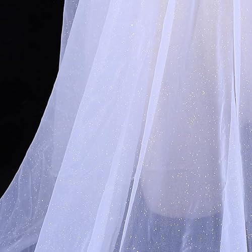 300 cm x 160 cm organza-tyger för sömnad metervaror, dekorativt tyg kostymmaterial för sömnad lätt glans glitter organza tylltyg för kläder dekoration gardin gardiner dukar dekorativa halsdukar – vit