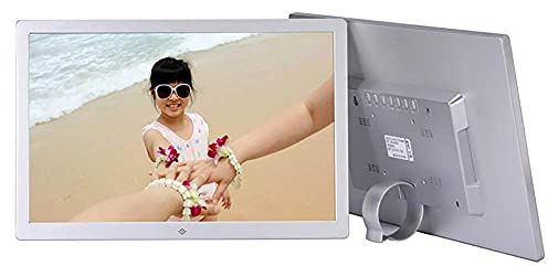 Spacmirrors 17 Inch Digital Photo Frame Hdmi Advertising Machine Led Smart Slideshow E-Albums Mp3/Mp4 Video Player Metal Wall-Mounted With Display Stand (Silver)