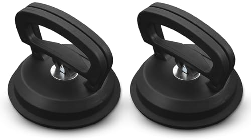 Hwtcjx ventouse carrelage, ventouse carrosserie, Ventouse Lot de 2, Démontage à Ventouse, Extracteur de verre professionnel, poussoir, pince, pour verre, carreaux de céramique, D118mm (Noir)