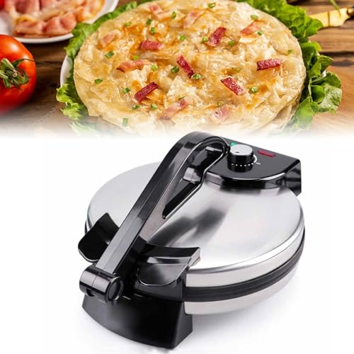 Macchina per Crepe Roti Elettrica da Cucina, Macchina per Pancake Portatile da Colazione da 1800 W, Macchina per Pancake Elettrica Automatica con Indicatore LED per Creare Facilmente Chapati/Tortilla
