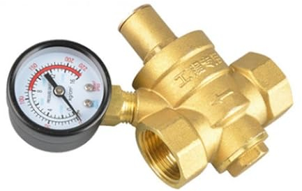 Druckminderer Wasser DN20 3/4 Messing Wasserdruckminderventil, einstellbare Überdruckventile mit Messgerät (Size : Without Gauge)