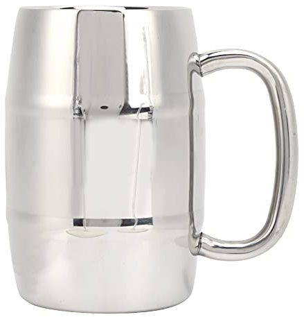 Fdit 550 Ml Doppelwandiger Bierkrug, Edelstahl-Milchbecher mit Griff für den Einsatz in der Hausbar