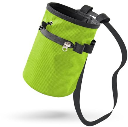 Climbing Chalk Bag, 420D Ripstop Oxford Fabric Bouldering Chalk Bucket Bag with Drawstring Closure Adjustable Belt for Gymnastics