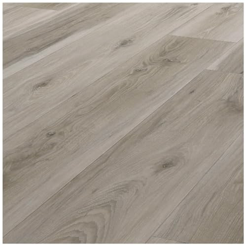 HORI Klick Hartvinylboden Rigid SPC Landhausdiele Holzoptik - Klick-Vinyl mit Trittschalldämmung - schwimmende Verlegung - - 122 x 181 x 0,65 cm - 1,768 m² - 8 Dielen