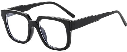 LJCZKA Quadratisch Blaulichtfilter Brille für Damen Herren, Eckig Rahmen Blaulichtbrille Ohne Stärke Computerbrille Anti Augenbelastung Anti Müdigkeit