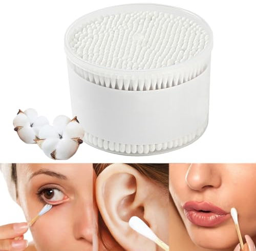 Lot de 450 cotons-tiges de 10 cm de long - Bâtonnets de nettoyage en bois naturel avec double pointe ronde pour maquillage, nettoyage, sourcils, ongles