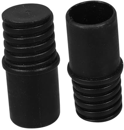 HOMOCONO Threaded Pole Handle Tip Replacement 2pcs 22mm Screw-on End Adapter for Broom Mop Extension Pole Black Metal Threaded Broom Handle Repair Parts for Cleaning Tools