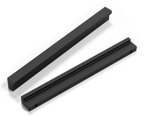 LONTAN 10 Pack Black Kitchen Cupboard Handles Hole Centers:160mm Widely Used in Kitchen Bedroom Bathroom Wardrobe Living Room Cabinets Drawers Aluminum Alloy Drawer Pulls