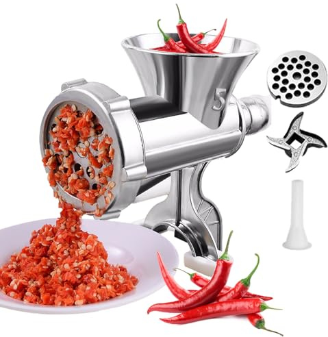 Machine à saucisse hachée macinée - Machine de saucisse résistante - broyeur manuel non glissant avec conception détachable pour toutes les viandes