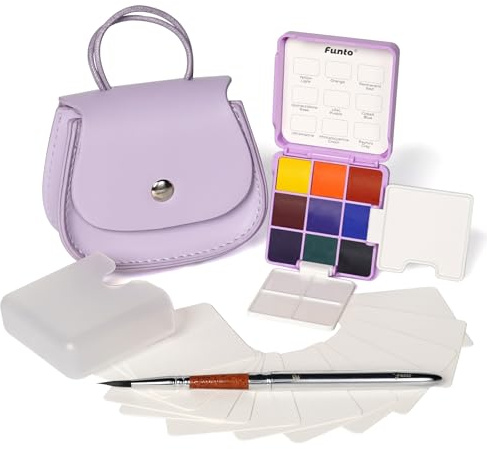 Funto Travel Watercolor Set, 9-Color Painting Kit For Kids Creativity
