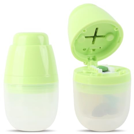 Dzmuero Cortador de Pastillas, Partidor de Pastillas, Ajustable, Compacto y Portátil, 1 dividido en 2, 1 dividido en 4, Cortador de Medicamentos Multifuncional, Caja de Medicamentos (verde)
