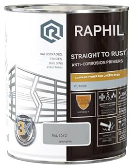 TRANS - PAL Direct-to-Rust Metal Paint, 3-in-1 Anti-Corrosion Primer Enamel, 750ml, for Outdoor Gates, Fences, Railings (Gloss Grey)