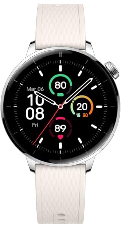OnePlus Watch 3 Smartwatch mit bis zu 60 Stunden Akkulaufzeit 43 mm Edelstahlgehäuse über 100 Sportmodi IP68 & 5ATM Gesundheitscheck Fitnessuhr Silber