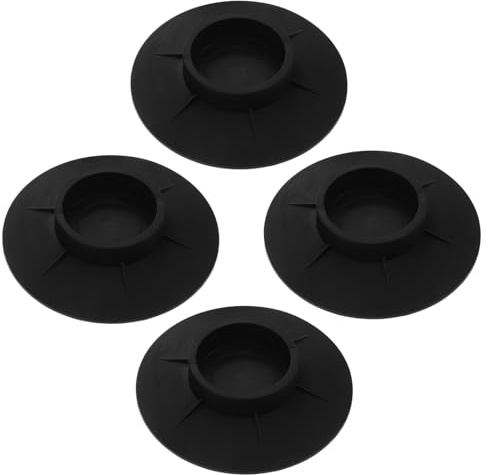 4pcs Rubber Washing Machine Foot Pads Anti Vibration Black | High Suction Base, Easy Installation, Reduces Noise, Fits Drum Washers
