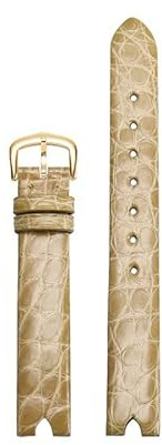 hoosouk Lederarmband für OMEGA De Ville Lederarmband V-förmige Öffnung Schraubstange Damenuhr(Yellowg)