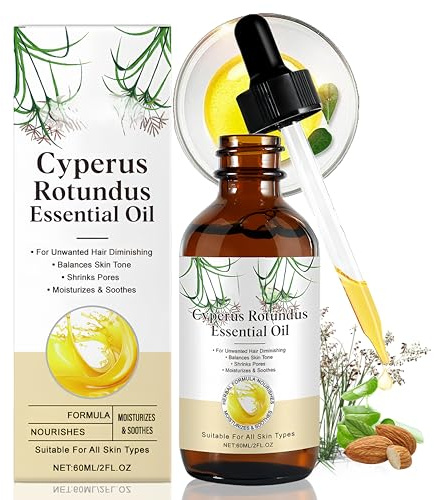 Cyperus Rotundus Oil 100% Pure Oil for Hair Removal – Natural Body & Facial Hair Solution for Women. Reduces Unwanted Hair Growth Post-Shave, Shrinks Pores, Hydrates, Soothes