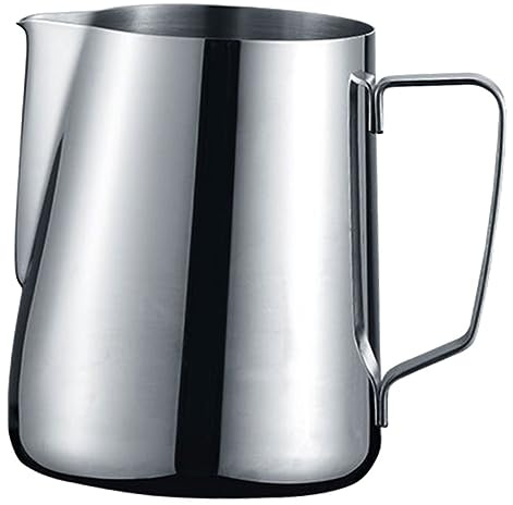 TOBBOMEY Bricco Per Schiumare Latte Tazza Per Schiumare in Acciaio Inossidabile Comoda Impugnatura e Beccuccio Stretto Per Separare Schiuma Da Liquido Per Uso Domestico e Cucina