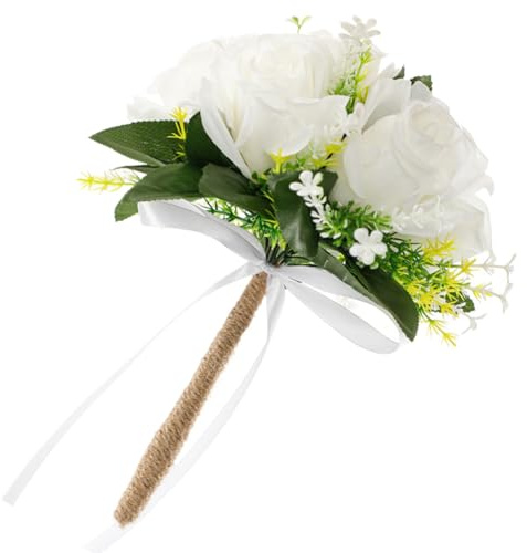 Licsaliwe Brautsträuße für die Hochzeitsdekoration, künstliche weiße Blumen, die romantische Gefühle für Zeremoniendekoration symbolisieren