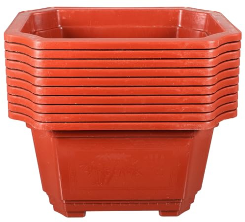 Levemolo 10 Piezas Macetas para Bonsái Gruesas y Altas Macetas Rectangulares para Jardinería Tiestos Grandes para Plantas de Interior y Exterior para Suculentas y Árboles Frutales
