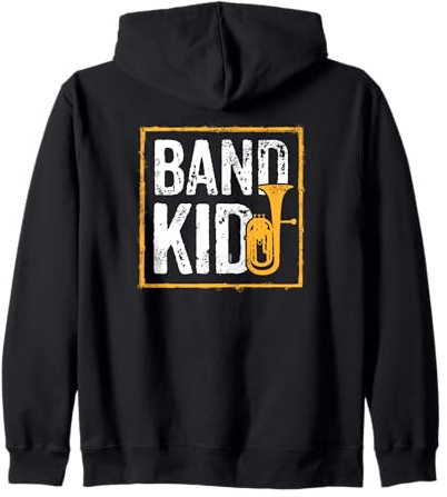Band Kid per Giovane Musicista di Corno Baritono Felpa con Cappuccio