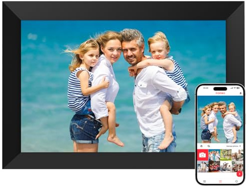 Frameo 10.1 Inch WiFi Digital Picture Frame, Digital Photo Frame with 1280x800 HD IPS Touch Screen, Auto-Rotate, Wall Mountable, Easy Setup to Share Moments Instantly via Frameo App, Gifts for Mom