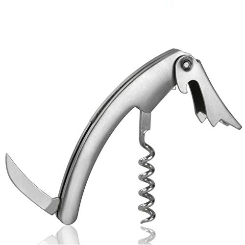 AVLLSO Cavatappi Professionale Accessori per il vino Apribottiglie per birra e taglia-foglio per camerieri del ristorante, sommelier, baristi Realizzato in acciaio inossidabile