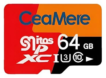 Ceamere Tarjeta de Memoria Micro SD 64GB Orb Series, MicroSDXC UHS-I, Clase 10, U3, V30, Vídeo 4K UHD, Velocidad de Lectura hasta 85MB/s, Incluye Adaptador SD para Smartphone, Consolas y Cámaras