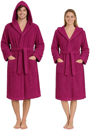 Nada Home Accappatoio Unisex in Spugna 100% Cotone 400 gr con Cappuccio – Morbido e Assorbente, con Cintura, Tasche e Appendino – Uomo Donna Adulto