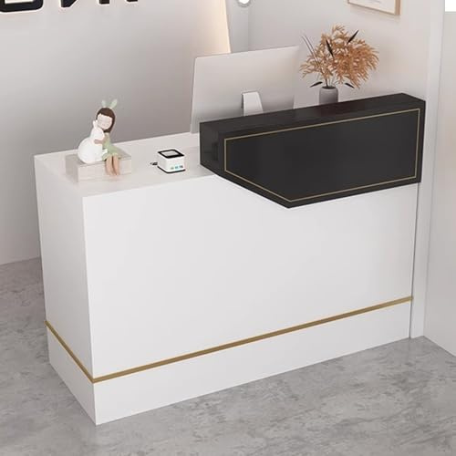 Receptionsskrivbord med låsbara lådor och tangentbordsbricka, främre räknare för kontor och detaljhandel