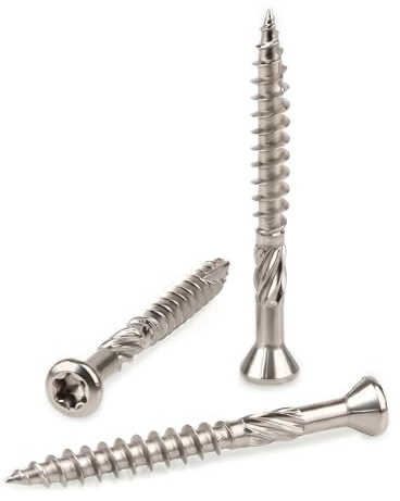 NOLDAR | Tornillos para Terraza y Tarima TORX Cabeza Avellanada | Acero Inoxidable C1 (AISI 410) | 200 Unidades | Rosca Parcial | Madera Exterior (5 x 70 mm)