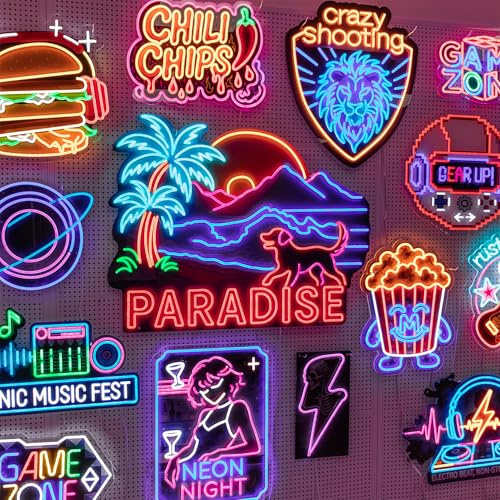 YARUVEX Logo Neon Schild Personalisiert UV-gedrucktes LED Leuchtschilder für Geschäft, Großes Logo Neonlichtschild Personalisiert für Bar, Beauty Salon, Büro, Nagelstudio, Wanddekoration