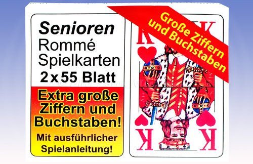 Rommé Spielkarten für Senioren