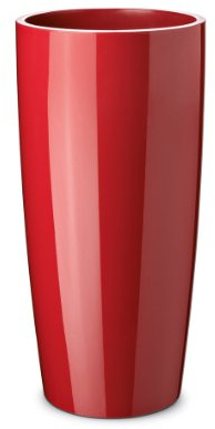 Floralo Teramo hoch Übertopf 35cm Durchmesser x 70cm hoch rot, hochglänzend, mit herausnehmbarem Topfeinsatz,