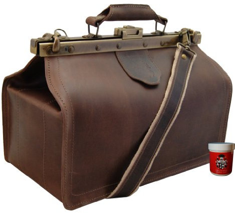 Freiherr von Maltzahn Umhängetasche HIPPOKRATES aus Leder, Made in Germany + Lederpflege - Herren, Unisex-Erwachsene, Satchel, Braun, Einheitsgröße