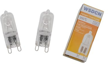 2 Pack, Fulfilled by Amazon, WSDCN G9 120 Volt 25W Halogen Oven Lamp 350°C Oven Light Bulb, Compatible Bulb for Microwave Kitchenaid W10208564 Baseless Lamp